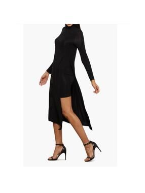 NWT BCBGMAXAZRIA Essential Long Sleeve Turtleneck Knit Dress Black M 10